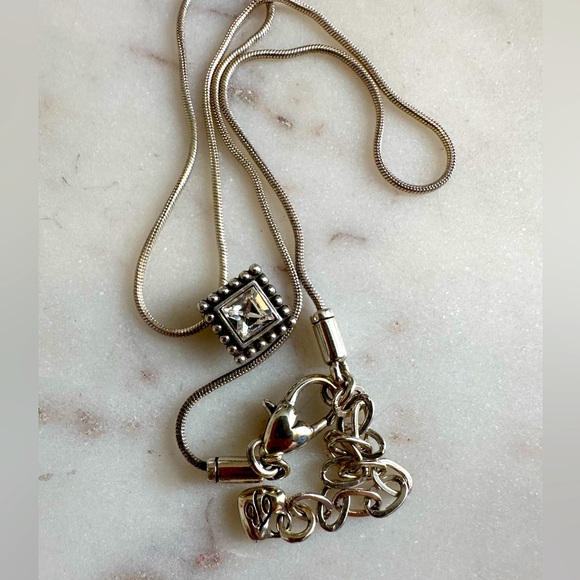 Brighton Square Crystal Pendant on Serpentine Chain - Picture 6 of 8